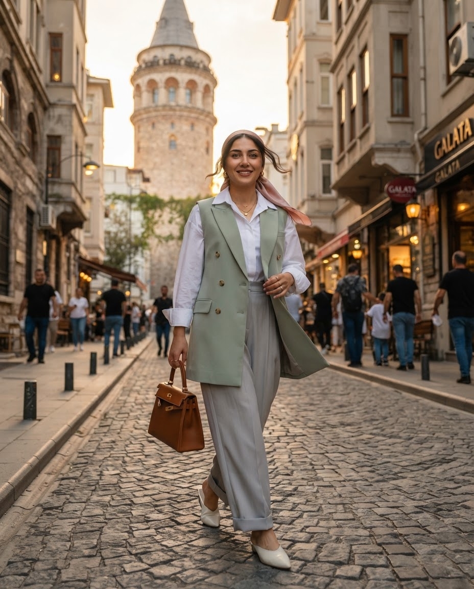 SKIPIKS AI fashion editorial — classic, chic, feminine — This look features a sensual style highlighted by soft colors and a classic silh